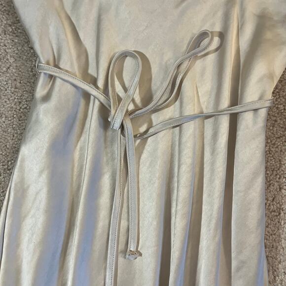 Champagne satin midi dress cowl neck, glam night out new year's - Picture 7 of 10